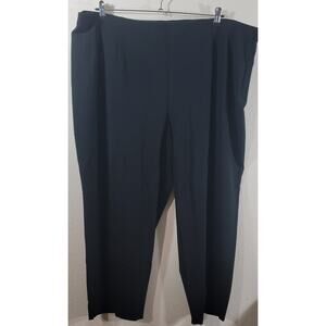 Avenue Black Stretch Flat Front Dress Pants 26 Petite Side Zip Soft Lightweight